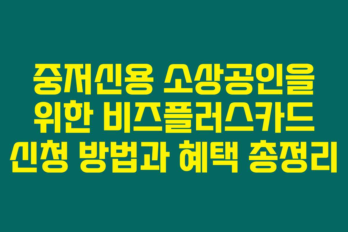중저신용 소상공인을 위한 비즈플러스카드 신청 방법과 혜택 총정리