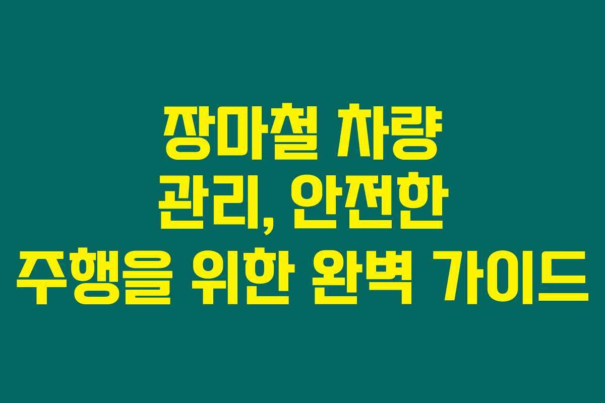 장마철 차량 관리, 안전한 주행을 위한 완벽 가이드 장마철 차량 관리, 안전한 주행을 위한 완벽 가이드