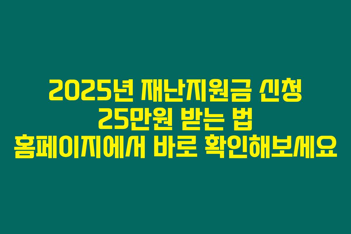 2025년 재난지원금 신청 25만원 받는 법 홈페이지에서 바로 확인해보세요