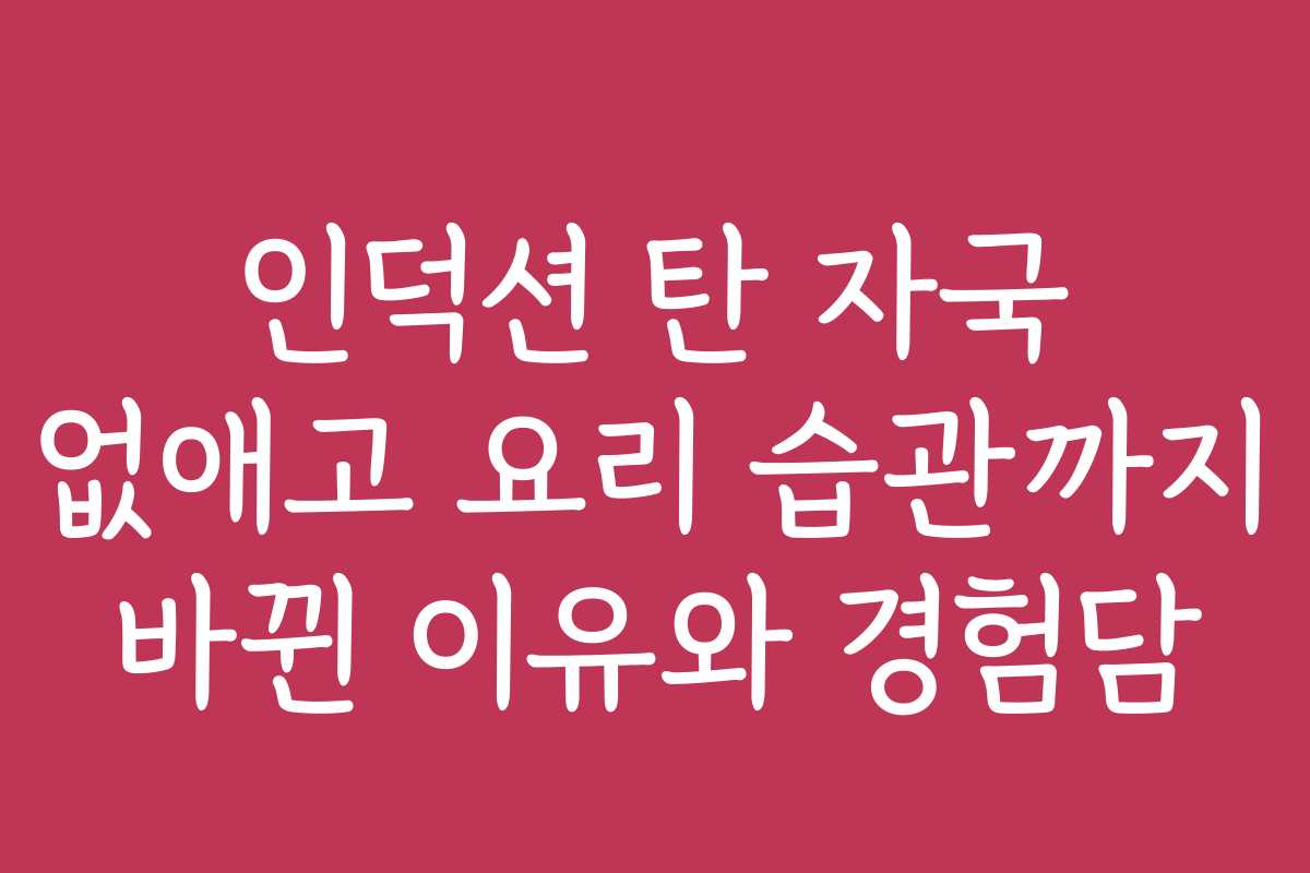 인덕션 탄 자국 없애고 요리 습관까지 바뀐 이유와 경험담
