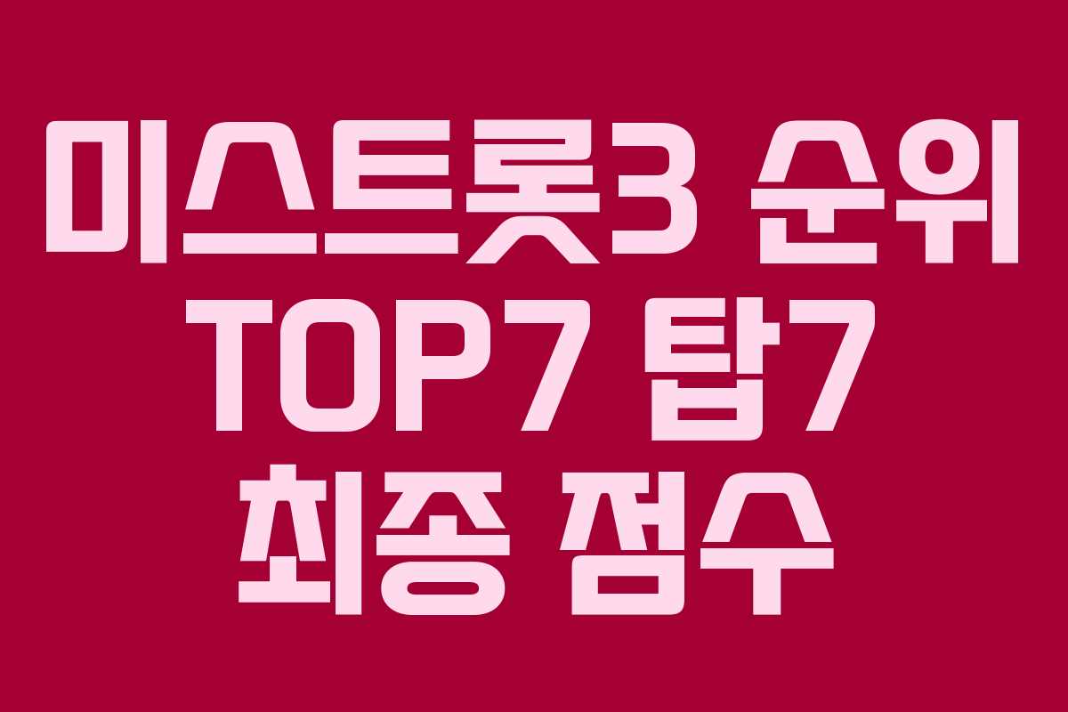 미스트롯3 순위 TOP7 탑7 최종 점수