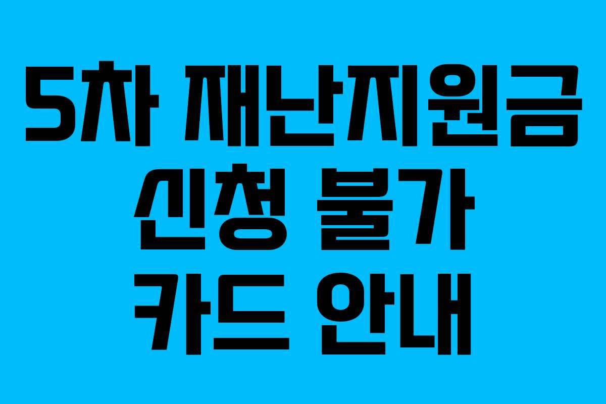 5차 재난지원금 신청 불가 카드 안내 5차 재난지원금 신청 불가 카드 안내
