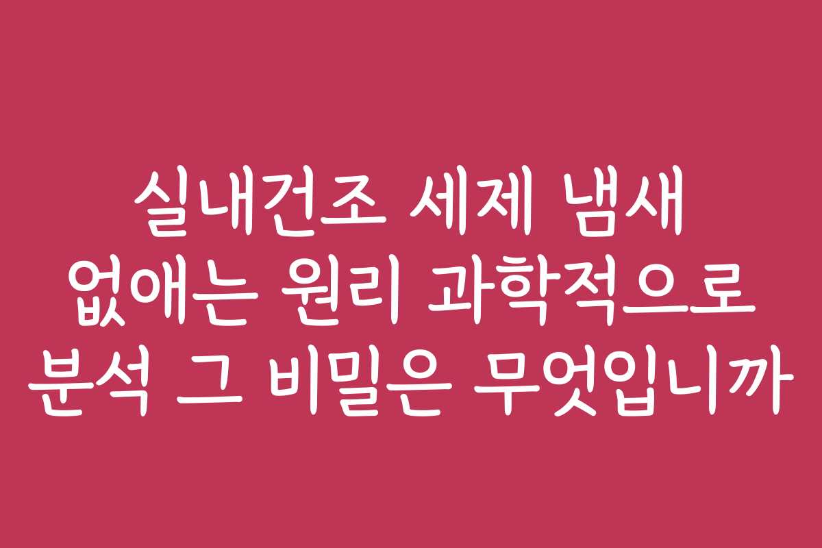 실내건조 세제 냄새 없애는 원리 과학적으로 분석 그 비밀은 무엇입니까 실내건조 세제 냄새 없애는 원리 과학적으로 분석 그 비밀은 무엇입니까