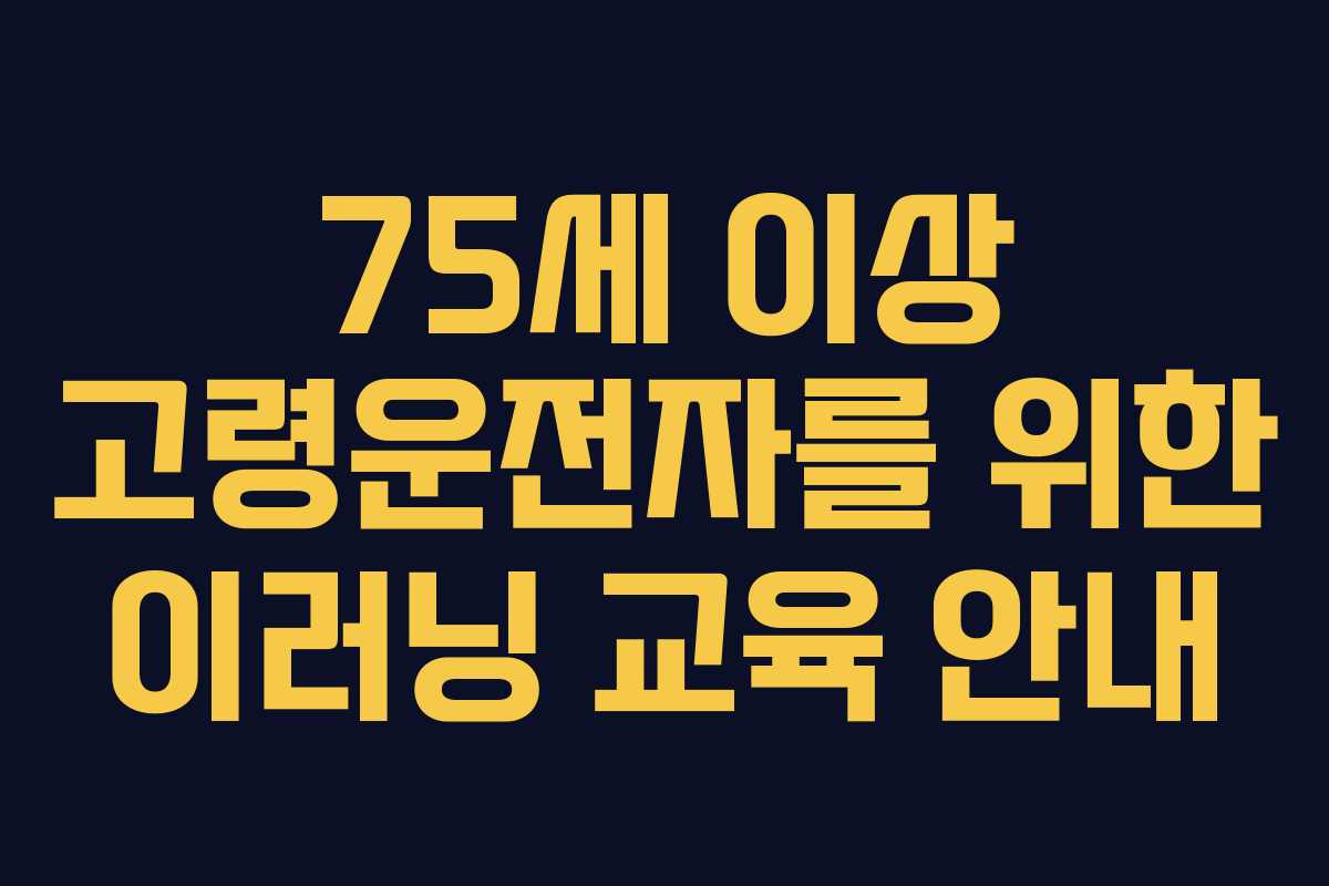 75세 이상 고령운전자를 위한 이러닝 교육 안내 75세 이상 고령운전자를 위한 이러닝 교육 안내