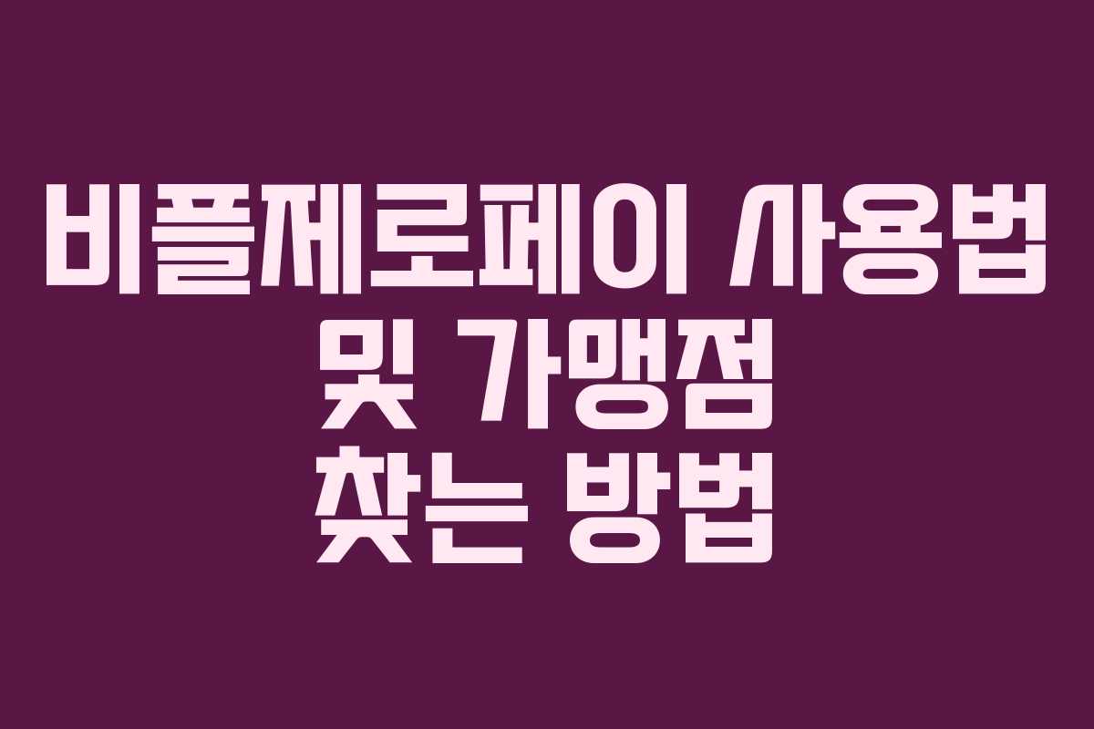 비플제로페이 사용법 및 가맹점 찾는 방법 비플제로페이 사용법 및 가맹점 찾는 방법