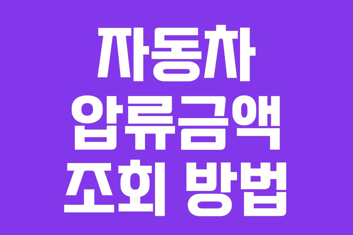 자동차 압류금액 조회 방법