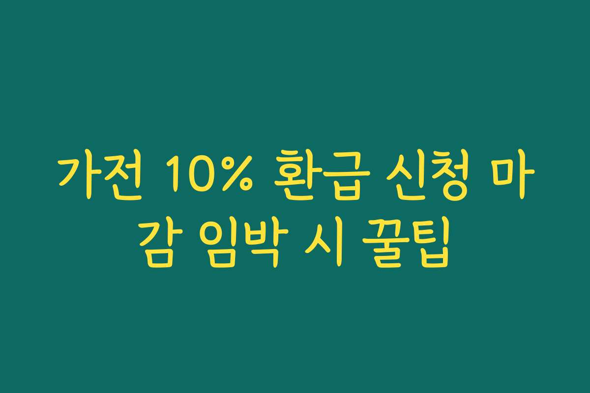가전 10% 환급 신청 마감 임박 시 꿀팁