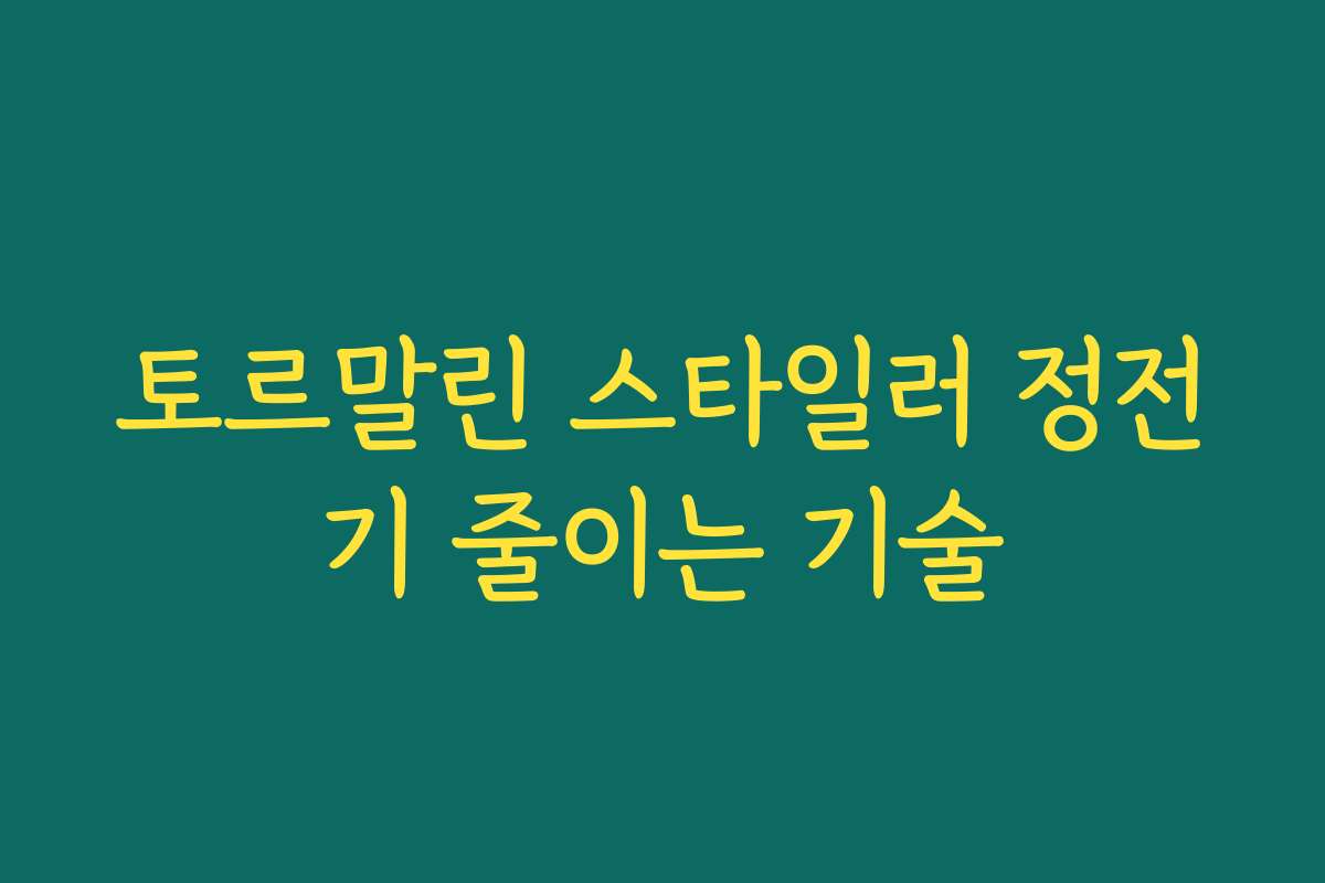 토르말린 스타일러 정전기 줄이는 기술 토르말린 스타일러 정전기 줄이는 기술