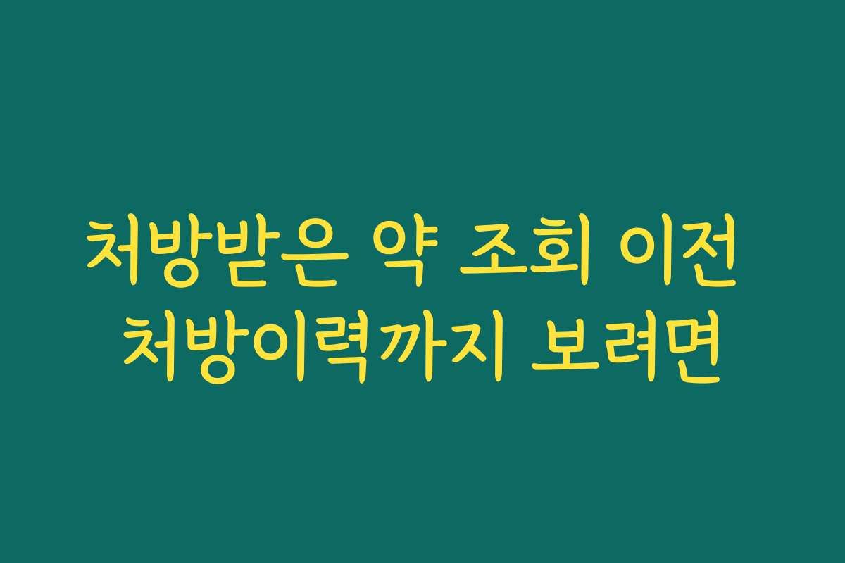 처방받은 약 조회 이전 처방이력까지 보려면