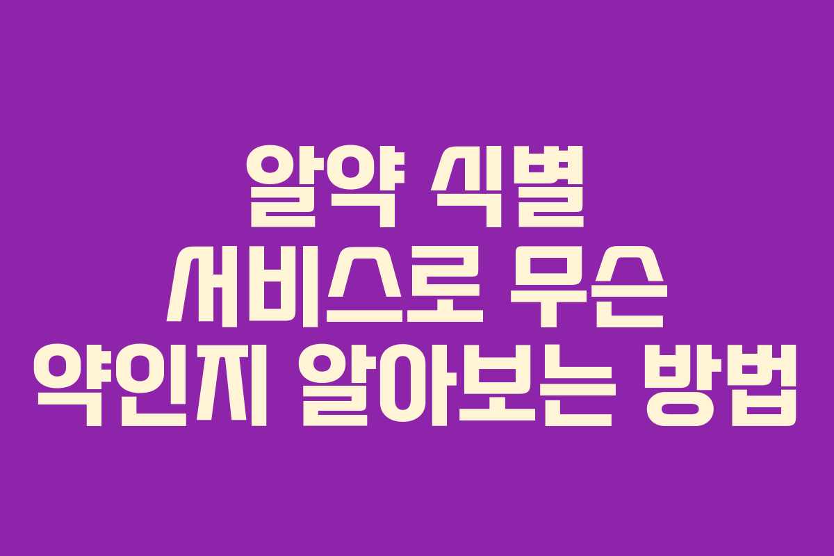 알약 식별 서비스로 무슨 약인지 알아보는 방법 알약 식별 서비스로 무슨 약인지 알아보는 방법
