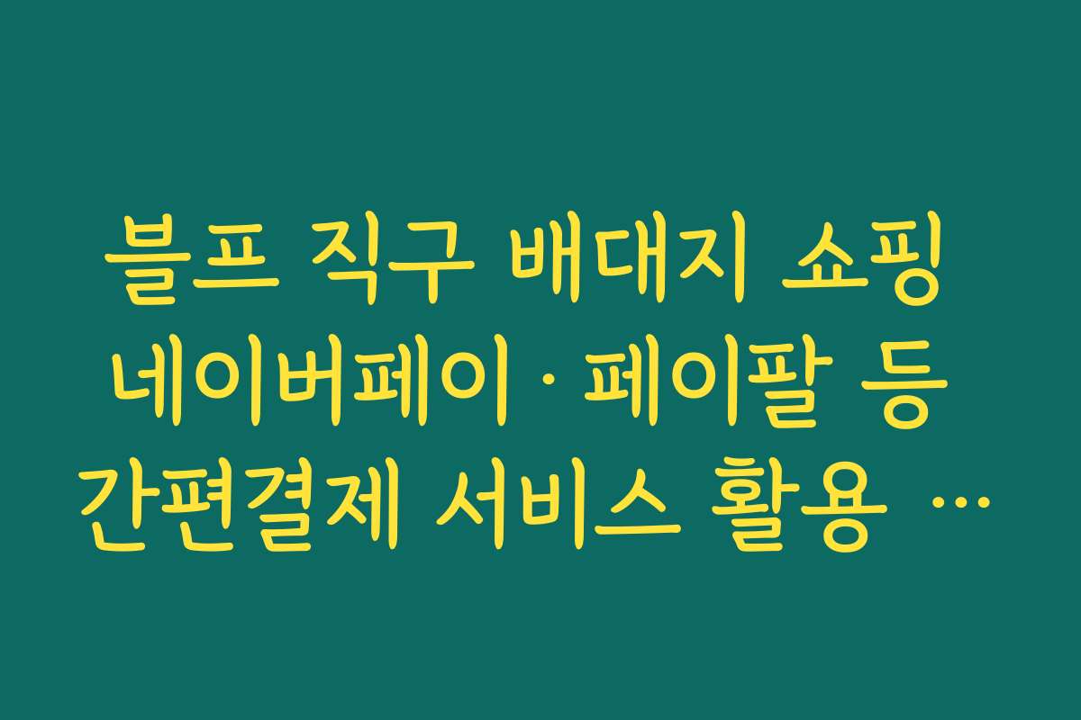 블프 직구 배대지 쇼핑 네이버페이·페이팔 등 간편결제 서비스 활용 시 장단점 비교하기