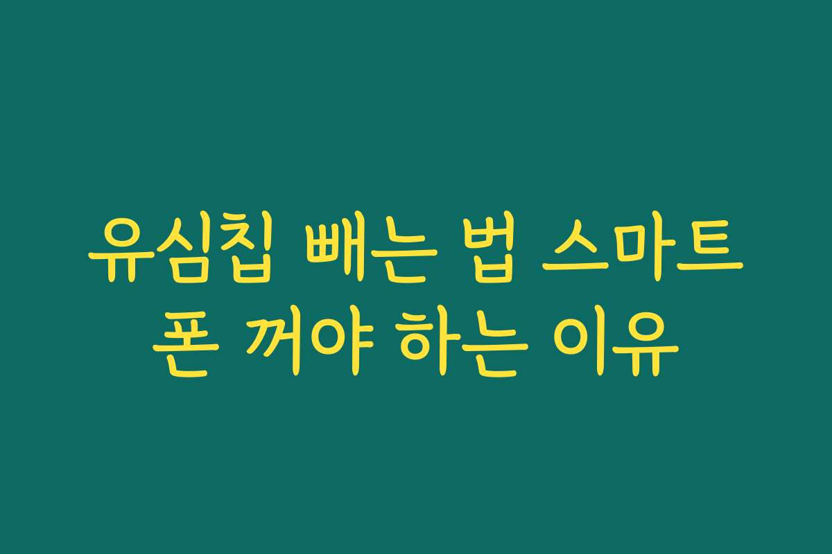 유심칩 빼는 법 스마트폰 꺼야 하는 이유