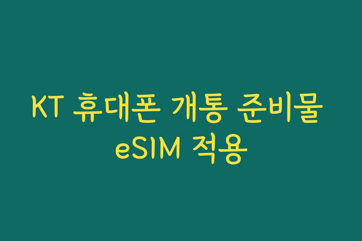 KT 휴대폰 개통 준비물 eSIM 적용