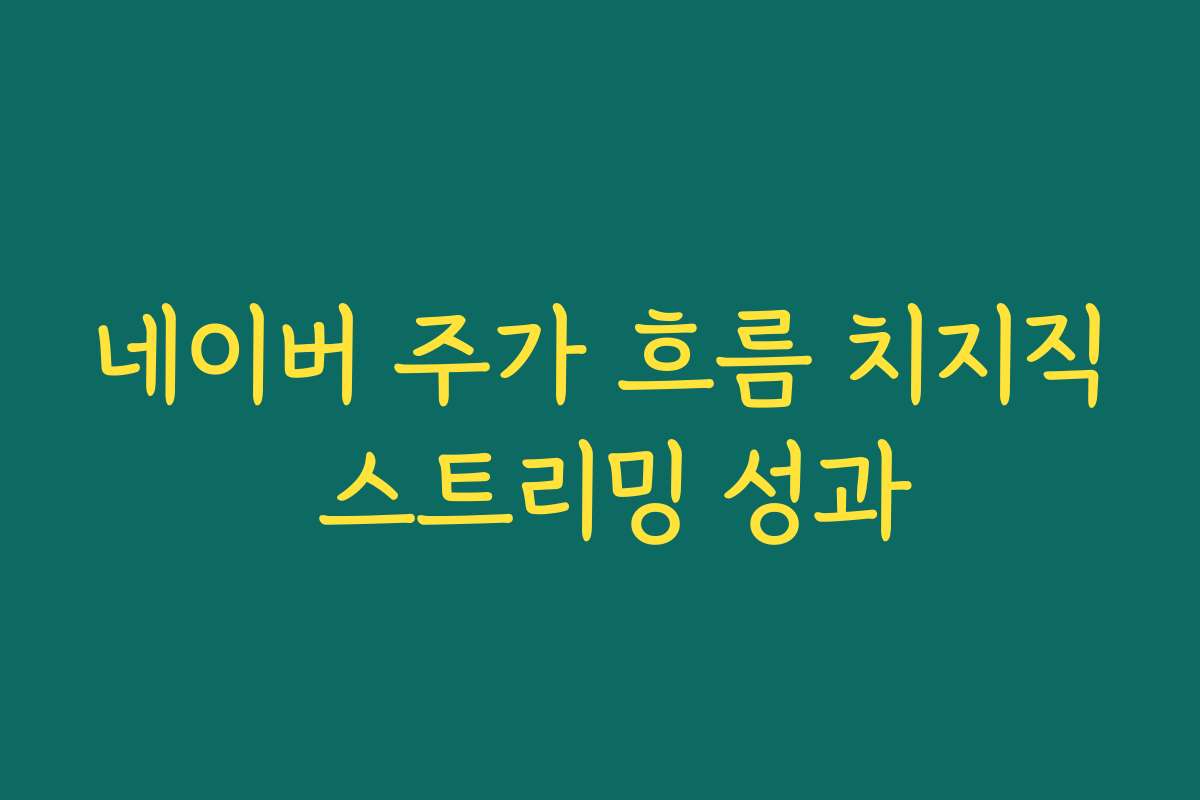 네이버 주가 흐름 치지직 스트리밍 성과