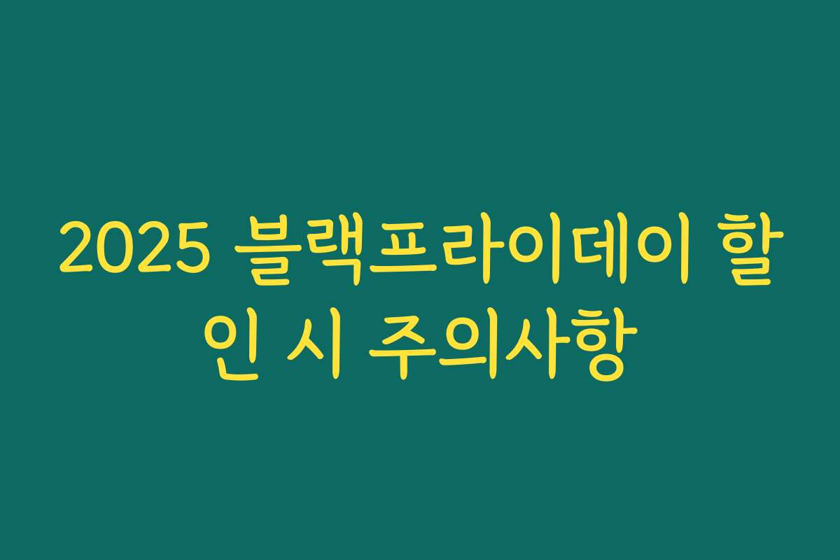 2025 블랙프라이데이 할인 시 주의사항 2025 블랙프라이데이 할인 시 주의사항