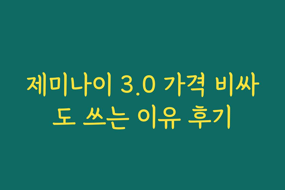 제미나이 3.0 가격 비싸도 쓰는 이유 후기
