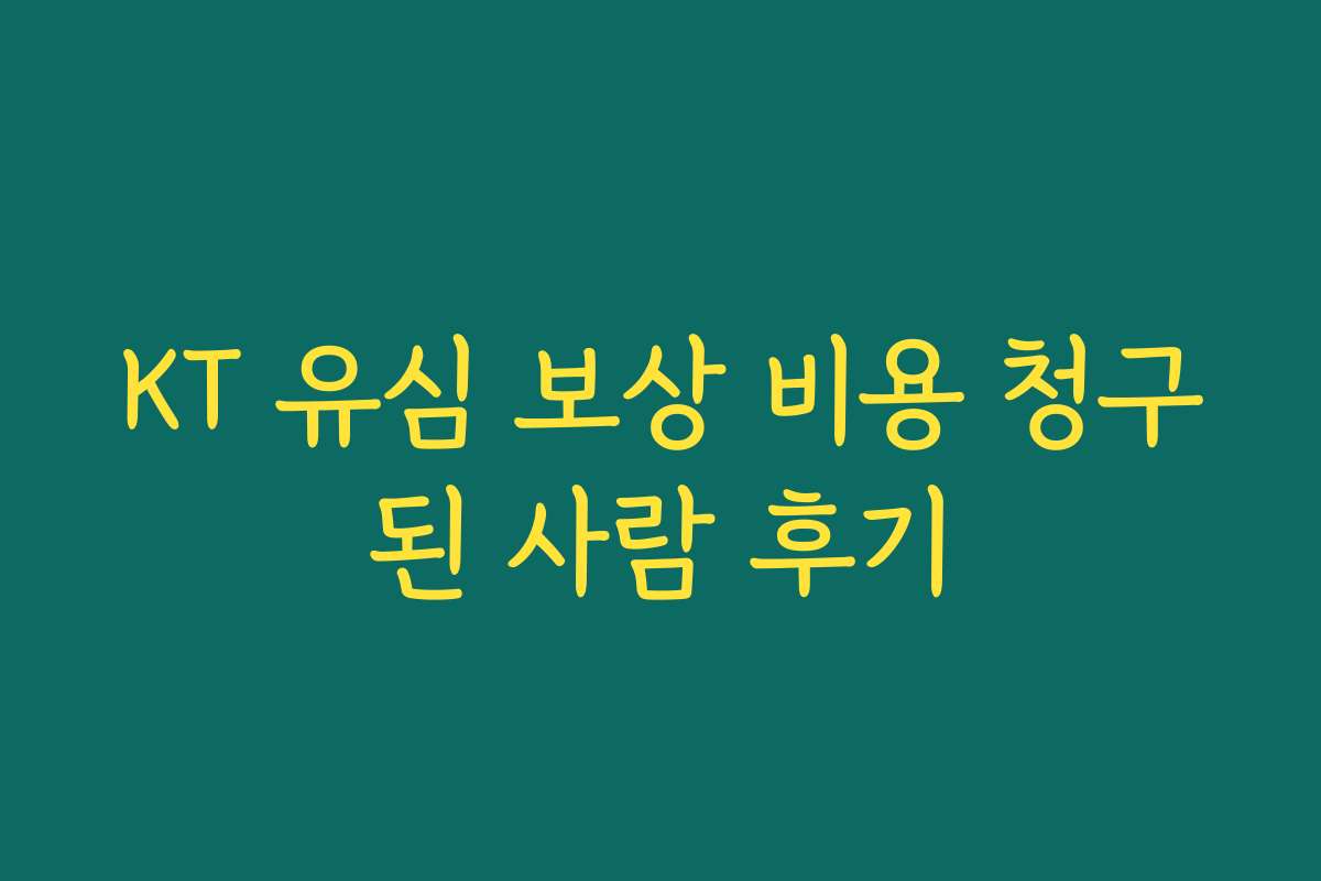 KT 유심 보상 비용 청구된 사람 후기