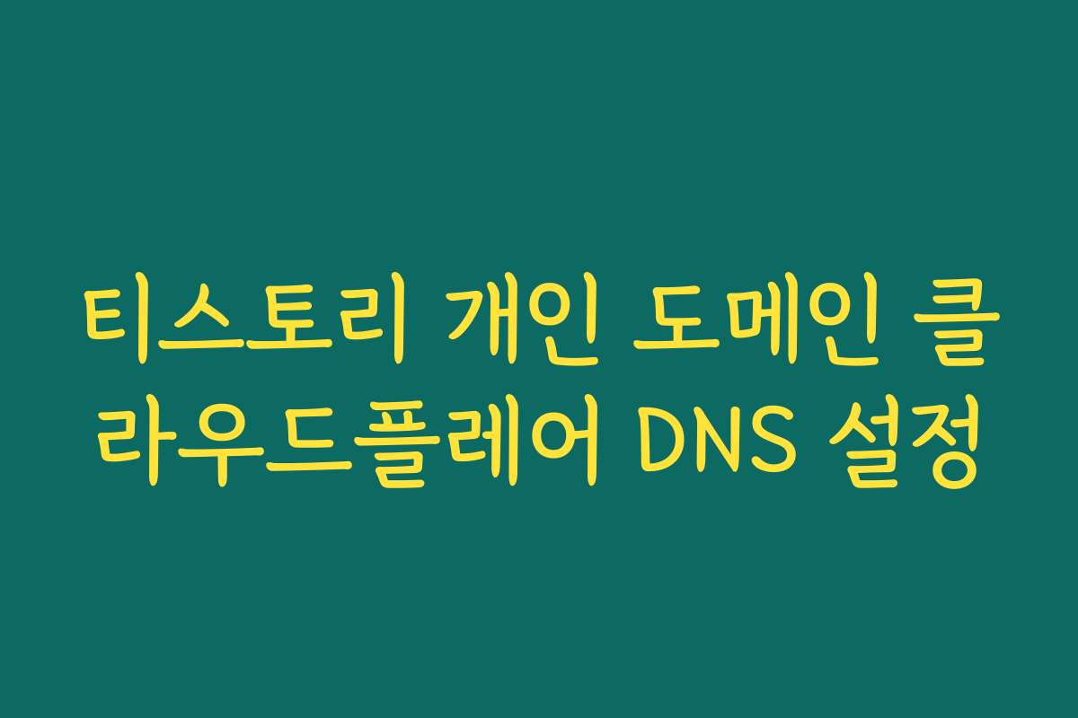 티스토리 개인 도메인 클라우드플레어 DNS 설정