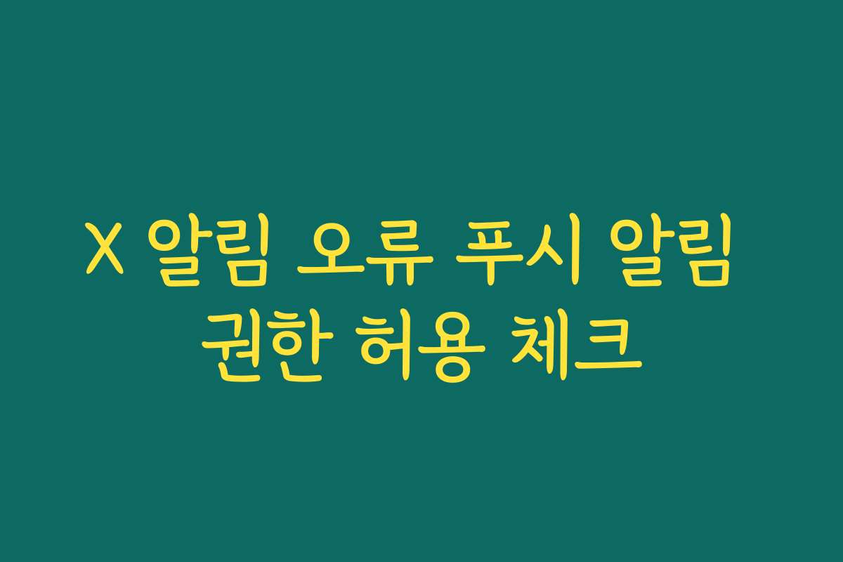 X 알림 오류 푸시 알림 권한 허용 체크