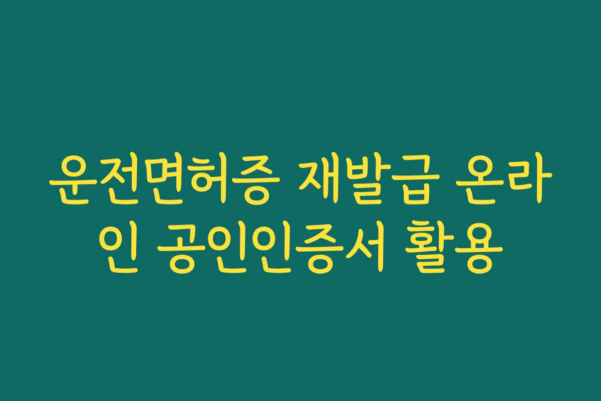 운전면허증 재발급 온라인 공인인증서 활용
