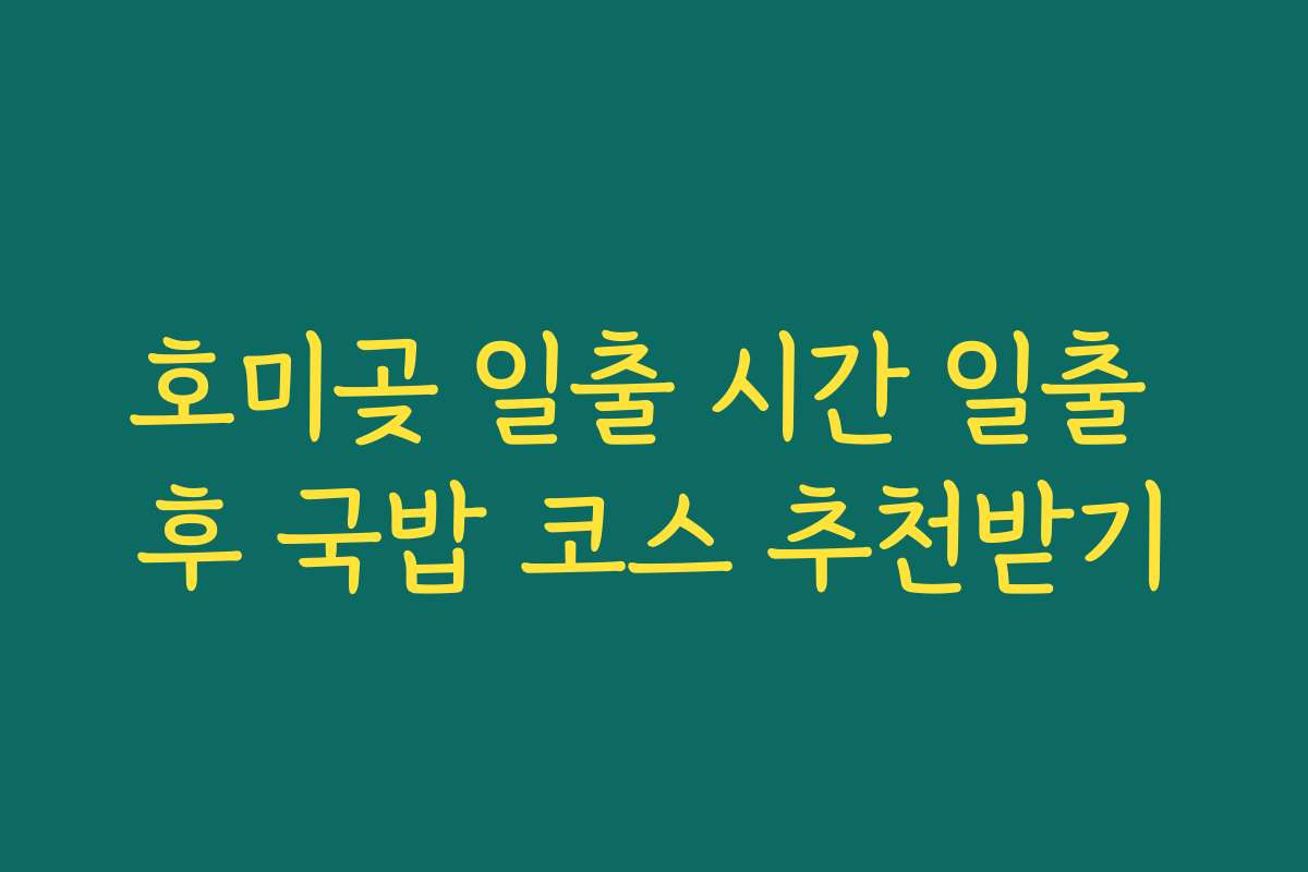 호미곶 일출 시간 일출 후 국밥 코스 추천받기