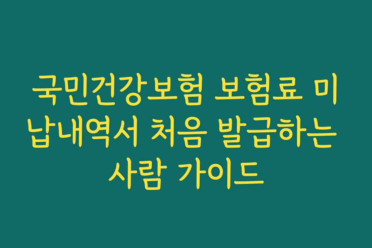 국민건강보험 보험료 미납내역서 처음 발급하는 사람 가이드