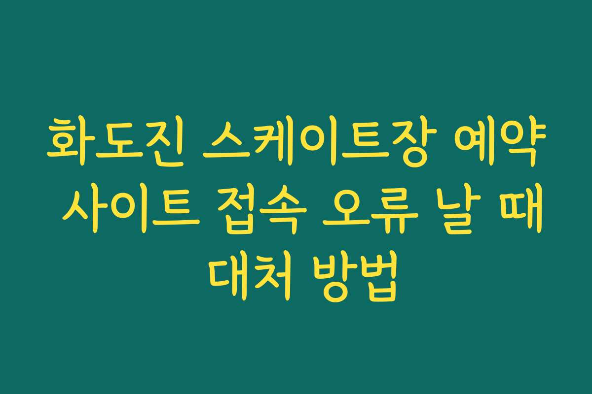 화도진 스케이트장 예약 사이트 접속 오류 날 때 대처 방법