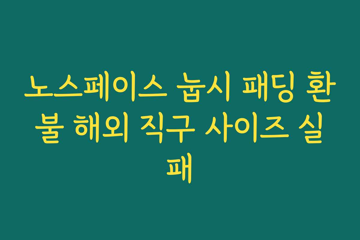 노스페이스 눕시 패딩 환불 해외 직구 사이즈 실패