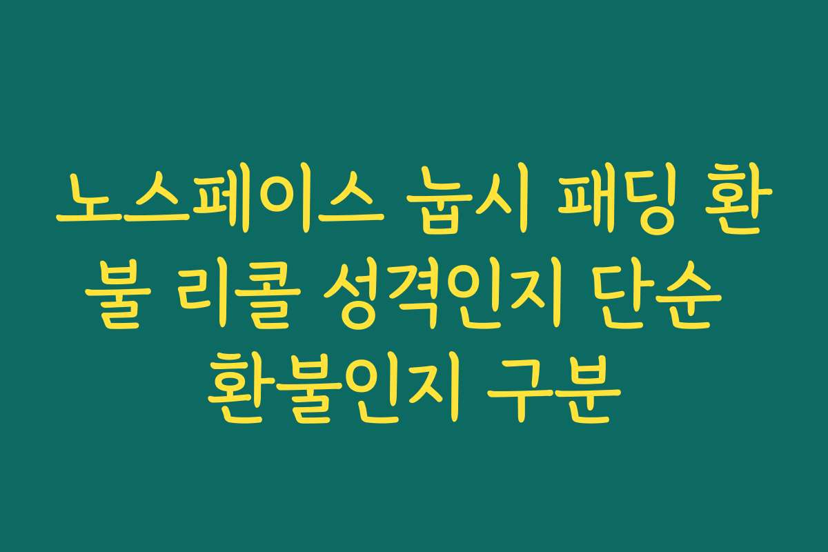 노스페이스 눕시 패딩 환불 리콜 성격인지 단순 환불인지 구분