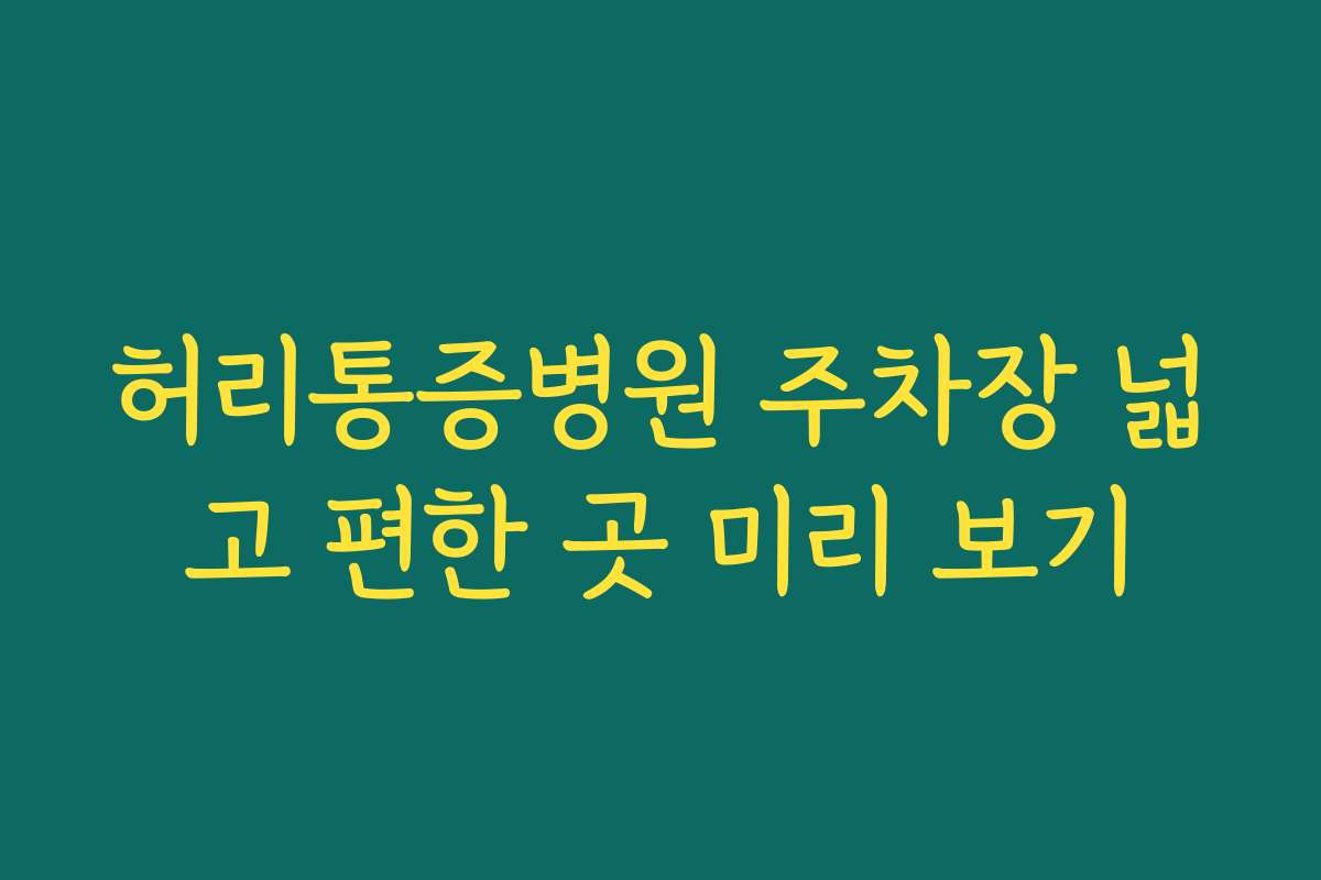 허리통증병원 주차장 넓고 편한 곳 미리 보기