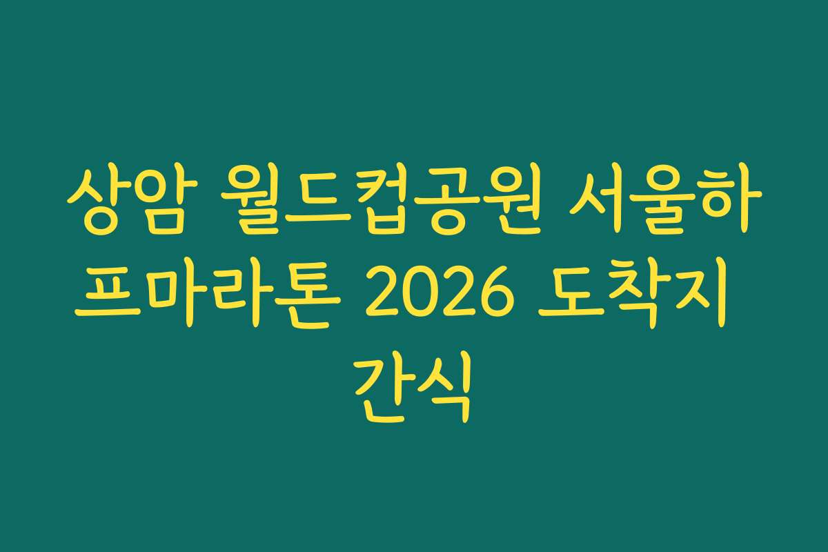 상암 월드컵공원 서울하프마라톤 2026 도착지 간식