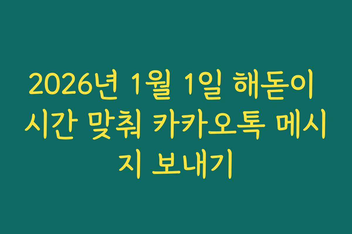 2026년 1월 1일 해돋이 시간 맞춰 카카오톡 메시지 보내기