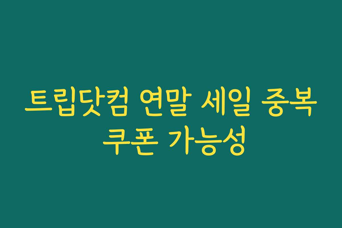 트립닷컴 연말 세일 중복 쿠폰 가능성