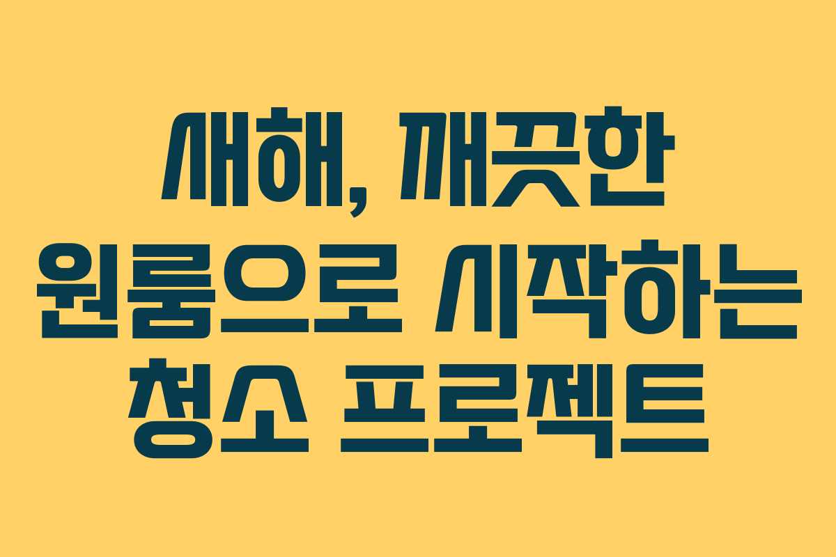 새해, 깨끗한 원룸으로 시작하는 청소 프로젝트