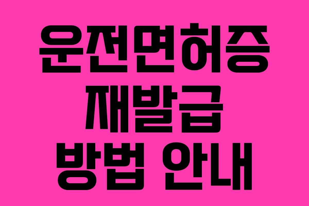 운전면허증 재발급 방법 안내