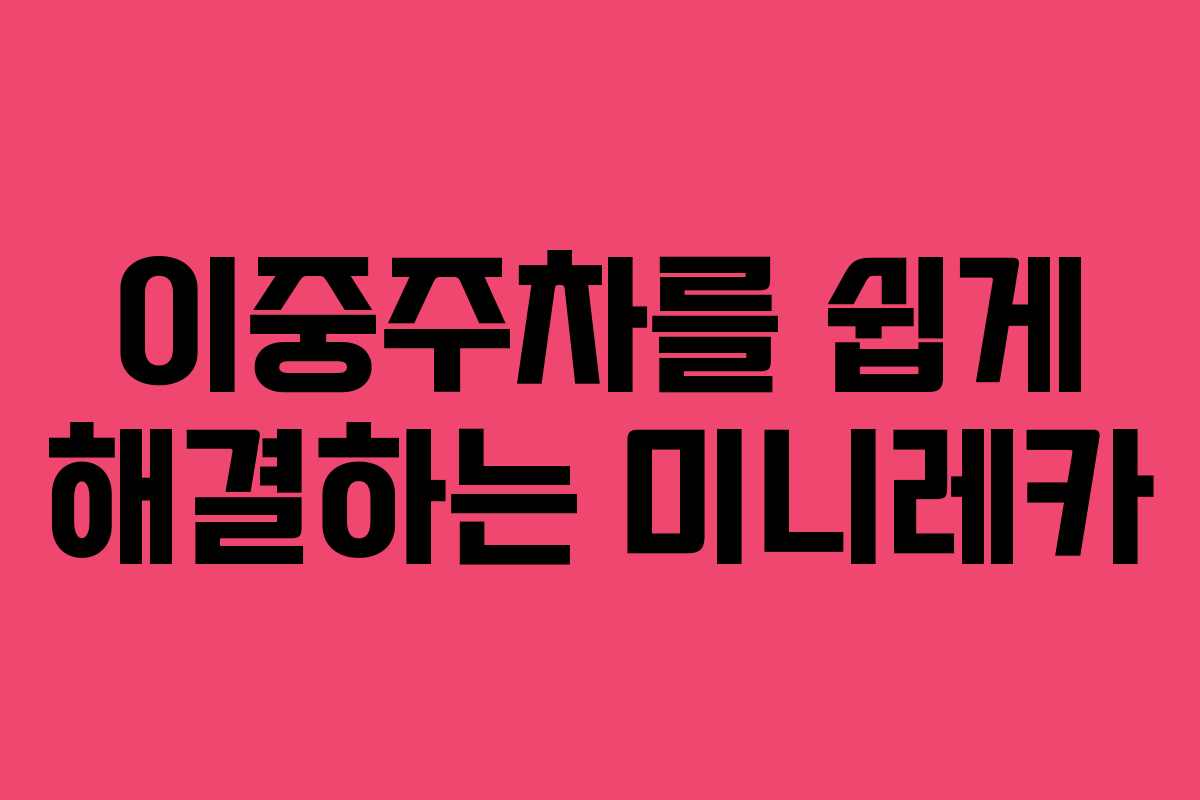 이중주차를 쉽게 해결하는 미니레카