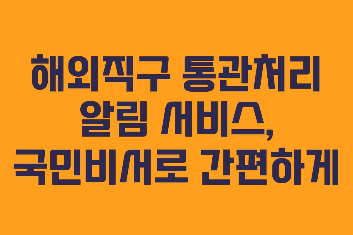 해외직구 통관처리 알림 서비스, 국민비서로 간편하게