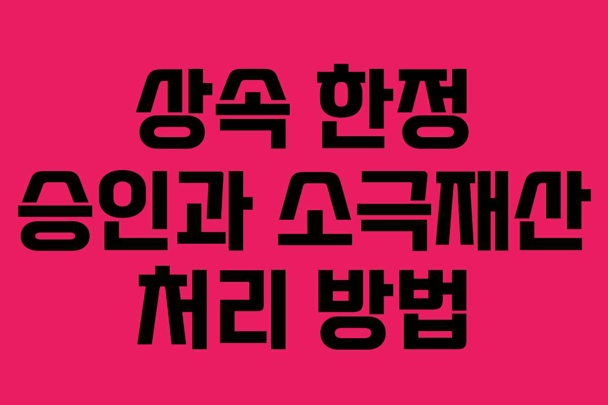 상속 한정 승인과 소극재산 처리 방법