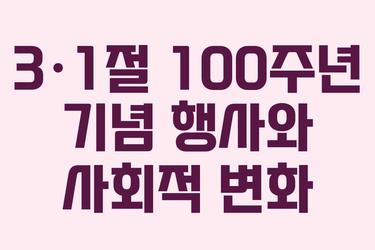 3·1절 100주년 기념 행사와 사회적 변화
