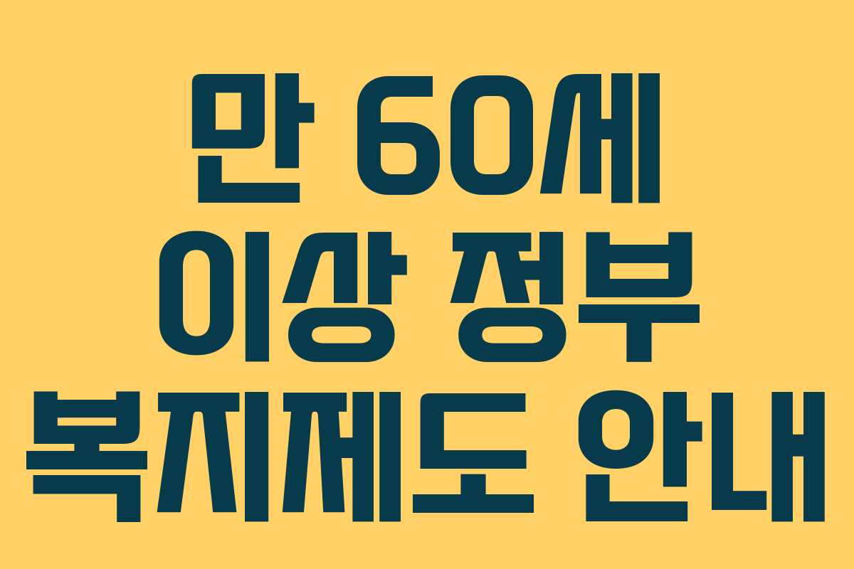 만 60세 이상 정부 복지제도 안내