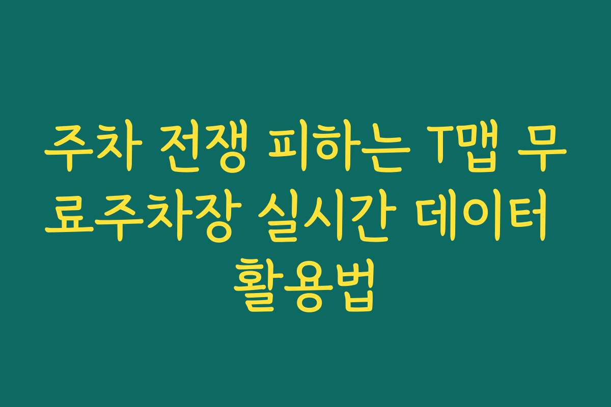 주차 전쟁 피하는 T맵 무료주차장 실시간 데이터 활용법