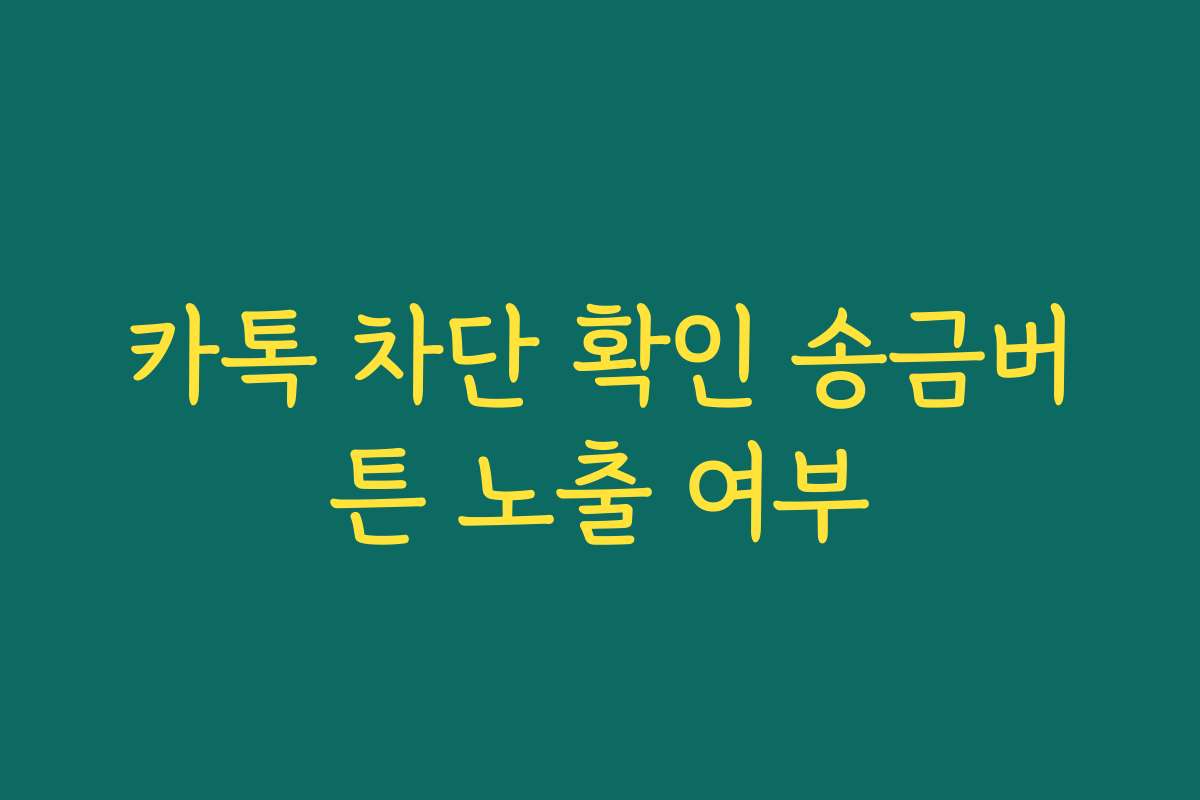 카톡 차단 확인 송금버튼 노출 여부