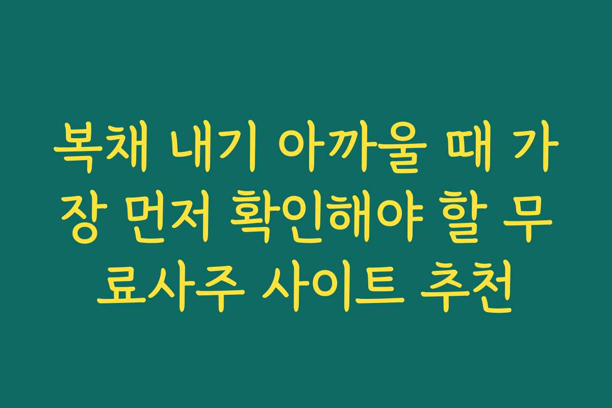 복채 내기 아까울 때 가장 먼저 확인해야 할 무료사주 사이트 추천