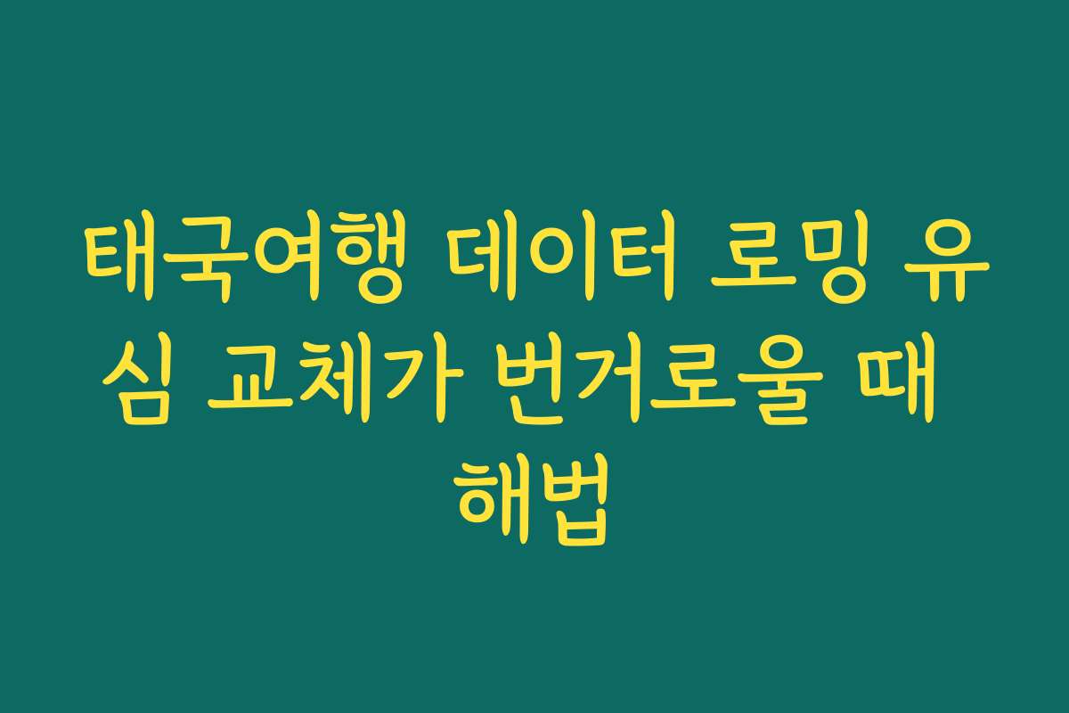 태국여행 데이터 로밍 유심 교체가 번거로울 때 해법