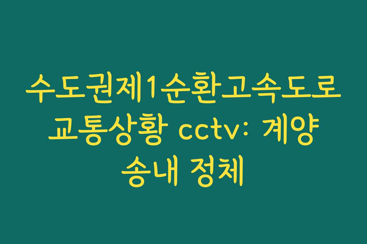 수도권제1순환고속도로 교통상황 cctv: 계양 송내 정체