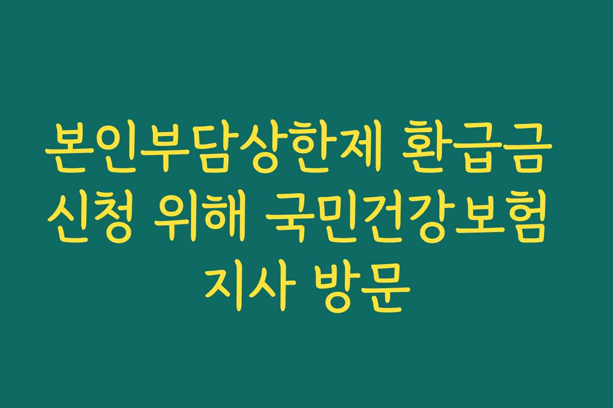 본인부담상한제 환급금 신청 위해 국민건강보험 지사 방문