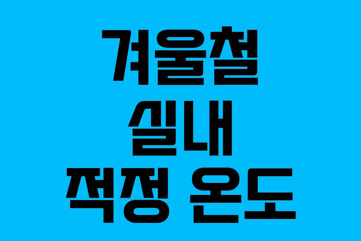 겨울철 실내 적정 온도