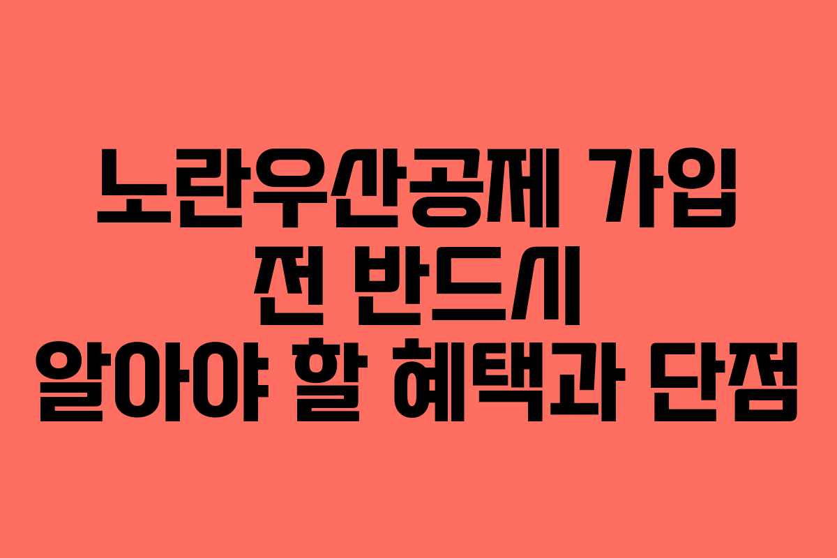 노란우산공제 가입 전 반드시 알아야 할 혜택과 단점