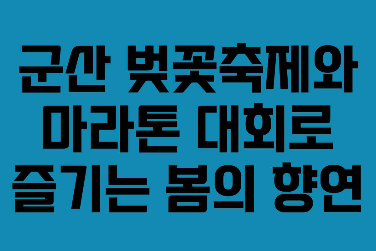 군산 벚꽃축제와 마라톤 대회로 즐기는 봄의 향연