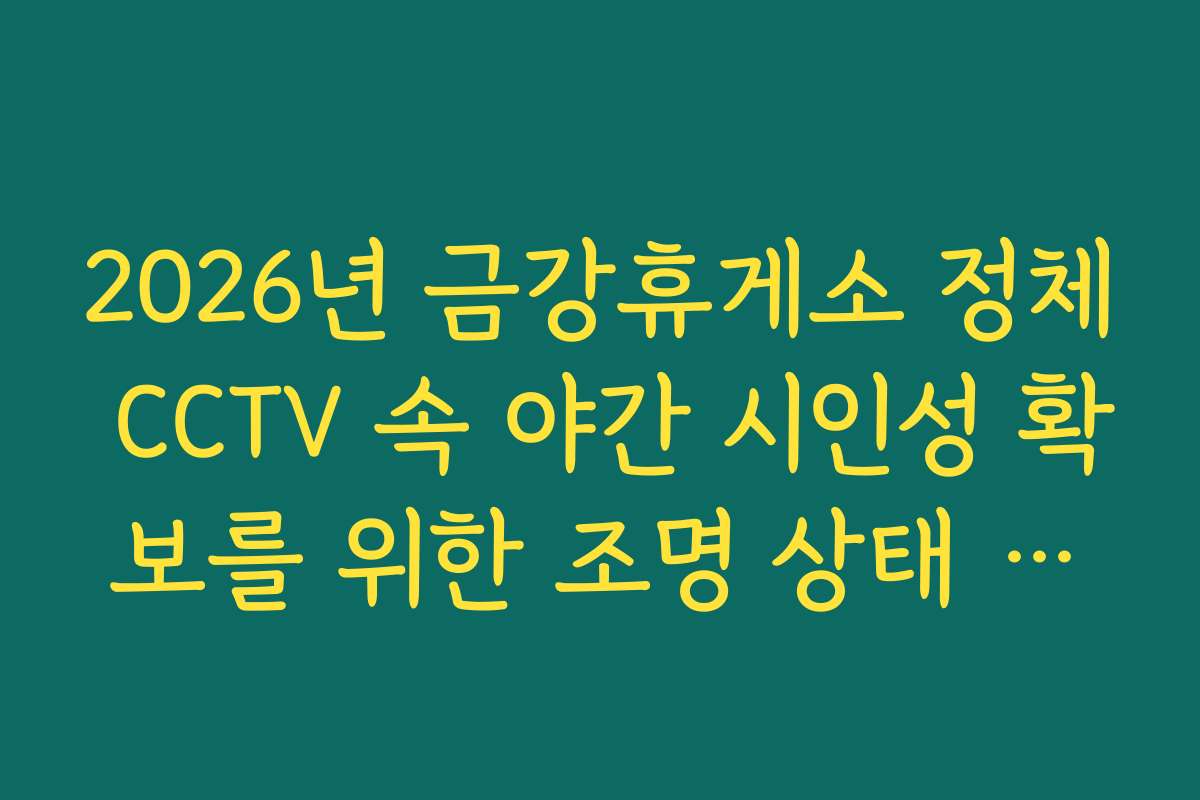 2026년 금강휴게소 정체 CCTV 속 야간 시인성 확보를 위한 조명 상태 분석